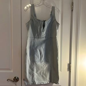 Jean Zip Up Midi Dress Sz. M